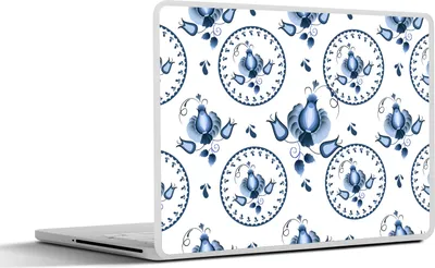 Produktbild von MuchoWow® Laptop Aufkleber Sticker Cover Muster - Folklore - Tulpe 32.5x23.5 cm - Sticker für Laptop - Selbstklebend