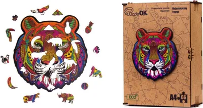 Obrázok produktu pre Drewniane puzzle ekologiczne Majestatyczny Tygrys A4