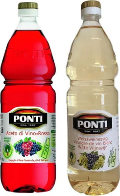 Produktbild von Probierpacket - Ponti Weissweinessig 1L, Ponti Rotweinessig 1L.