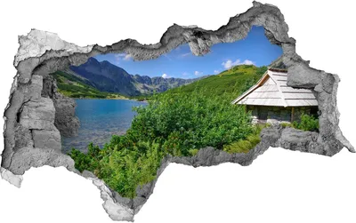 Produktbild von Selbstklebender Loch-3D-Aufkleber 95x73 cm Chalet in Tatra