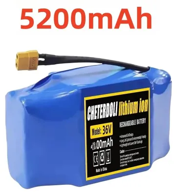Obrázok produktu pre Lítiovo-iónová batéria pre hoverboard – 36 V – 5200 mAh – Li-Ion – 10S2P – 136 × 76 × 60 mm – pre elektrické skútre