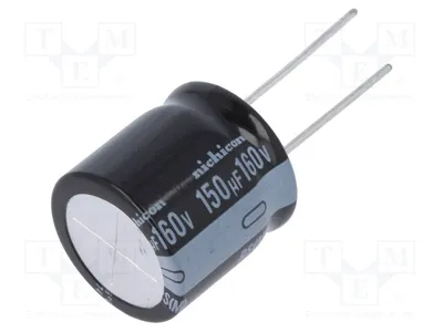 Produktbild von 1x Kondensator: elektrolytisch THT 150uF Ø20x20mm 160VDC ±20% URS2C151MRD6 Elektr
