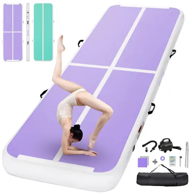 Productafbeelding van Opblaasbare turnmat, gymnastiekmat met luchtpomp, 20 cm hoog, voor gymnastiek en yoga