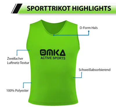 Produktbild von 6er Set OMKA Fußball Leibchen Lätzchen Trainingsleibchen Markierungshemd Fußballleibchen für Kinder Jugend und Erwachsene, Farbe:Grün, Bibs:Senior (L)