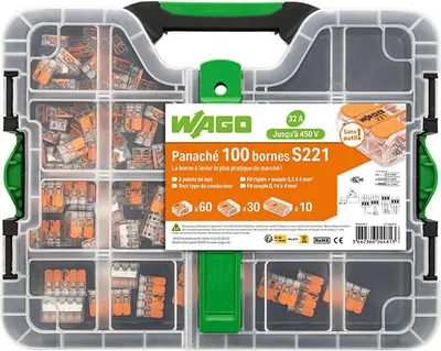 Produktbild von WAGO Koffer mit 100 Klemmen S221 für sichere Verkabelungslösungen