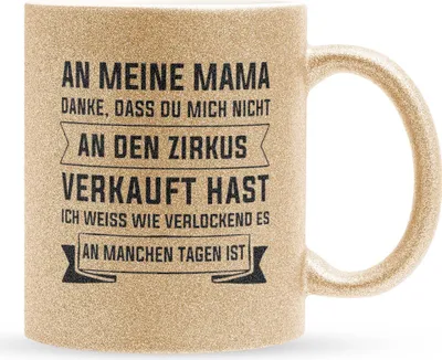 Produktbild von 22Feels Glitzertasse Gold Mama Geschenk Muttertag Mutter Geburtstag Kaffeetasse Frauen Weihnachten Haferl Geschenkidee Bürotasse