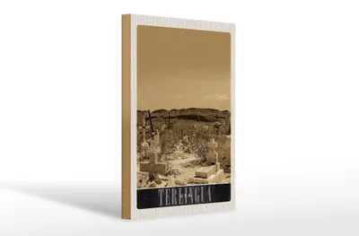 Produktbild von Holzschild Reise 20x30cm Therlingua USA Grabstein Wüste