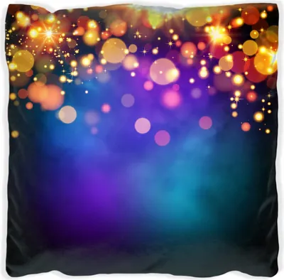 Produktbild von Wallario Premium Kissen, weiche Oberfläche, mit Motiv Bunte Kugeln in orange und rot, explodierend, vor blauem Hintergrund, Größe: 40 x 40 cm, mit weißer Rückseite