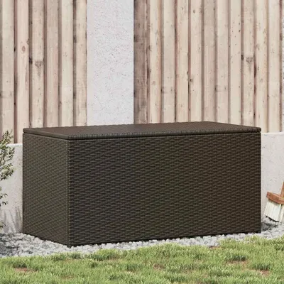 Immagine prodotto di Cassetta da giardino in poly rattan 100x50x50 cm marrone