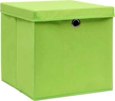 Obrázek produktu pro vidaXL Úložné boxy s víkem 4 ks. Zelené 32x32x32 cm Látkové