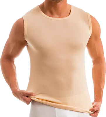 Herren Muskelshirt mit Rundhals-Ausschnitt creme