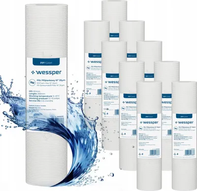 Obrázek produktu pro 10x vodní filtr předfiltr filtrační vložka sedimentační filtr 10"- 20 mikronů