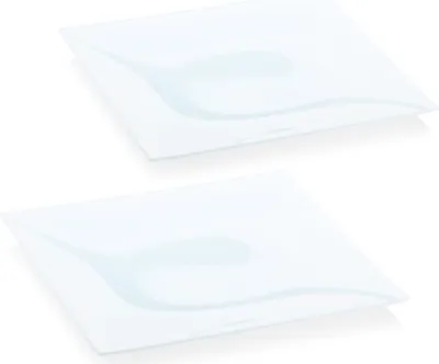 Produktbild von com-four® 2x dekorativer Glasteller für Pralinen, Dessert, Obst und als Käseplatte - viereckige Milchglas-Servierplatte - quadratischer Tortenteller - edler Salatteller