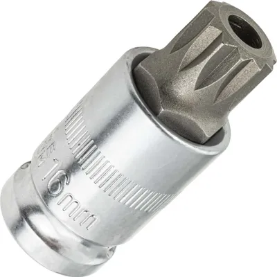 Produktbild von Innenvielzahn M16 Steckschlüssel 1/2" Zoll Stecknuss M16 Bit Vielzahn Nuss Bit-Einsatz