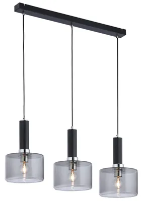 Zdjęcie produktu dla Lampa wisząca VANES czarna dymiona 3xE27x40W metal wym:80x77x20cm IP20 Jupiter