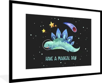 Produktbild von MuchoWow® Gerahmtes Poster Zitate - Raum - 'Einen zauberhaften Tag' - Sprichwörter - Kind - Jungen - Mädchen - Kinder 90x60 cm - Poster mit Schwarzem Bilderrahmen Wandposter Rahmen Foto Bilder - Wanddekoration - Fotos