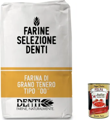 Produktbild von Denti Farina Di Grano Tenero tipo "00" Weichweizenmehl vom Typ „00“25kg + Italian Gourmet polpa 400g