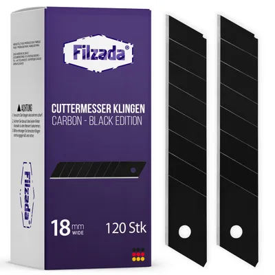 Imagen del producto de Filzada® - 120 cuchillas para cuchillo de corte, 18 mm, color , acero al carbono, ultraafiladas