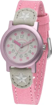 Produktbild von Jacques Farel ORG02STA Ökouhr Uhr Mädchen Kinderuhr Stoffband rosa