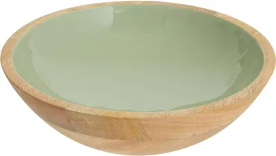 Produktbild von Salatschüssel inaya d25cm grün und mangoholz - Atmosphera créateur d'intérieur