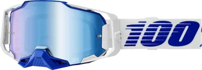 Produktbild von Armega 100% Motorradbrille Blau Spiegelglas UV Schutz Wintersport
