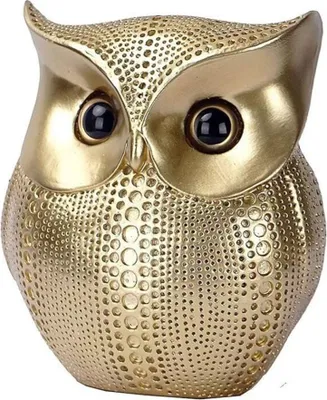 Produktbild von Eulenstatue, Dekoration, Eulenfigur, dekorative Statue, Innendekoration, Tier, Gold, moderne Skulptur, Harzstatuette ist ein Weihnachtsgeschenk