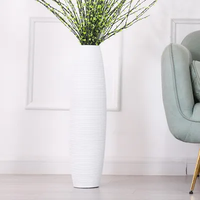 Produktbild von Leewadee Bodenvase 65 cm - Hohe Polyresin Deko für Pampasgras