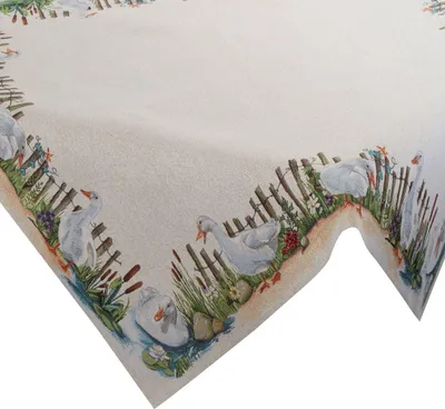 Image de EUROFIRANY | Nappe - 100 x 100 cm - beige - nappe de table - sous-nappe - décorative