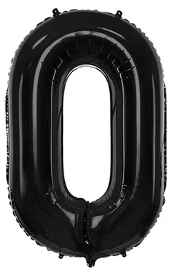 Image de Ballon 86cm chiffre 0 noir