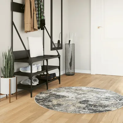 Produktbild von Möbel Teppich Waschbar Mehrfarbig Ø 120 cm - Designerteppiche &36179