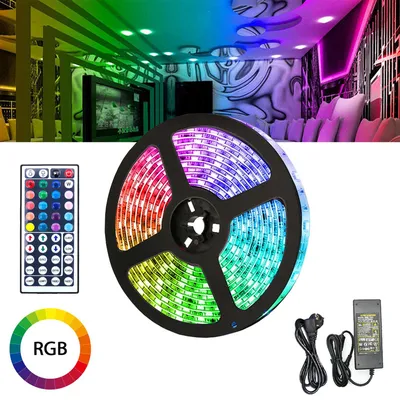Immagine prodotto di SWANEW Set di strisce LED 3M, striscia LED RGB 5050 SMD, striscia LED 30 LED, LED non impermeabile (IP20), con telecomando a 44 pulsanti