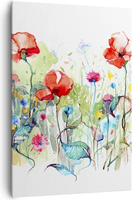 Produktbild von Bild auf Leinwand - Leinwandbild - Einteilig - Blumen Wiese Blatt Natur - 70x100cm - Wand Bild - Wanddeko - Wandbilder - Leinwanddruck - Wanddekoration - Leinwand bilder - Wandbild - PA70x100-3076