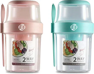 Zdjęcie produktu dla Zestaw płatków owsianych w szklanych pojemnikach – zestaw 2 sztuk – idealny na śniadanie