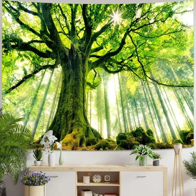Immagine prodotto di Grande arazzo da parete con motivo naturale, 260 x 240 cm