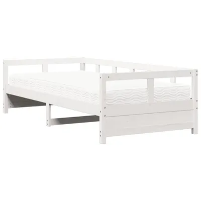 Obrázek produktu pro Válenda s matrací bílá 80 x 200 cm masivní borovice