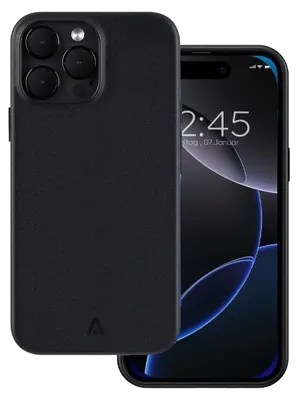 Produktbild von alkaya Lucid MagSafe Schutzhülle Intelligentes Leder iPhone 16 Pro, schwarz