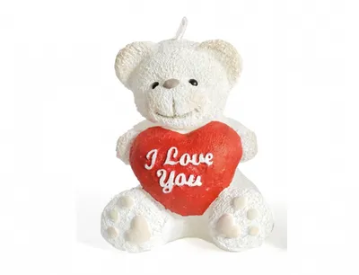 Image de Bougie ours Valentin 11cm