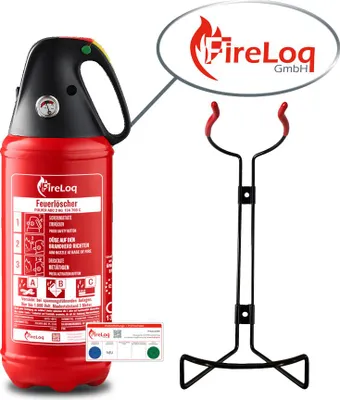 Produktbild von FireLoq 2kg Pulver Auto Feuerlöscher mit Schutzkappe ABC mit 13A | 89B | C ergibt 4 LE Dauerdruck inkl. Prüfnachweis,Wandhalter und Manometer