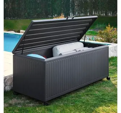 Produktbild von Auflagenbox, Kissenbox Mirador 662 l inkl. Gasdruckfedern, Soft-Close-Deckel 141,6 x 72 x 70 cm anthrazit