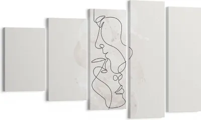 Produktbild von Bild auf Leinwand - Leinwandbild - 5 Teile - Einzeilig Mann Frau - 100x60cm - Wand Bild - Wanddeko - Wandbilder - Leinwanddruck - Bilder - Wanddekoration - Leinwand bilder - Wandbild - EG100x60-4629