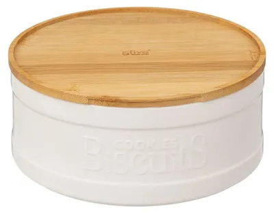 Image de Solidchoice - Boîte à biscuits en céramique blanche Naturéo, capacité de 2,4 kg