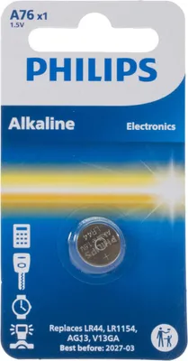 Zdjęcie produktu dla Alkaliczne ogniwo guzikowe Philips LR44 LR1154 - LR 44/V13GA