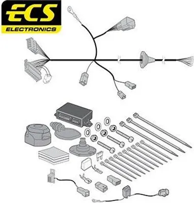 Produktbild von ECS FI-036-BB Elektrosatz Anhängerkupplung E-Satz für FIAT PANDA (169) Anhängevorrichtung