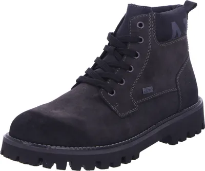 A single black boot is shown against a white background.
