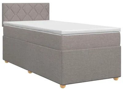 Obrázok produktu pre vidaXL Box spring posteľ s matracom s čelom Taupe 90 x 190 cm látka