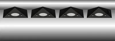 Produktbild von 4er Set LED-Unterbauleuchte in matt-Schwarz 4,8 Watt LED Modul 3000K warmweiß 230V erweiterbar