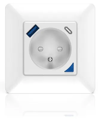 Image de Prise Encastrée Connectée WiFi avec Compteur d'Énergie, Prise USB et USB-C, KYF, Intérieure