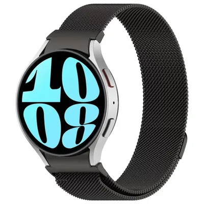 Produktbild von FFO2World Milanaise-Uhrenarmband mit Schnellverschluss – & nahtlos, passend für Samsung Galaxy Watch 4–7/FE/Pro – Schwarz