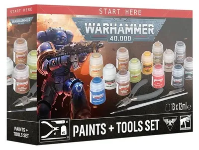 Productafbeelding van Warhammer (S) 40K - Verf + Gereedschap Set 11e Editie - 13 Verven + Gereedschap