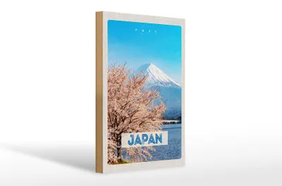 Produktbild von Holzschild Reise 20x30cm Japan Asien Schnee Winter Gebirge